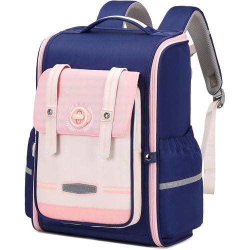 Sac À Dos Fille Ergonomique Primaire, Cartable Enfant Scolaire Avec Ceinture Poitrine, Sac Ecole Imperméable Pour Cp Ce 6 À 10 Ans-Rose