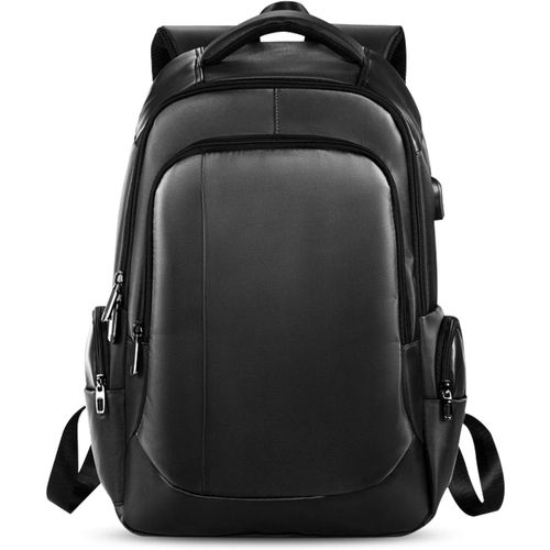 KALANKA-Sac à Dos Ordinateur Portable 15.6 Pouces avec USB Charging Port d'affaires Sac à Dos Homme/Femme Fonctionnel Sac d'école pour randos, Voyages ou école Imperméable Polyester Noir