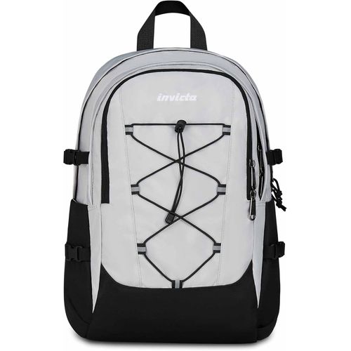 Invict-Act Plus Sac À Dos D'École Gris, Double Compartiment Avec Poche Pour Pc Et Poche Pour Bouteille D'Eau, 29 L, École Moyenne Et Supérieure, Sac À Dos Fille, Garçon, Gris, Taglia Unica