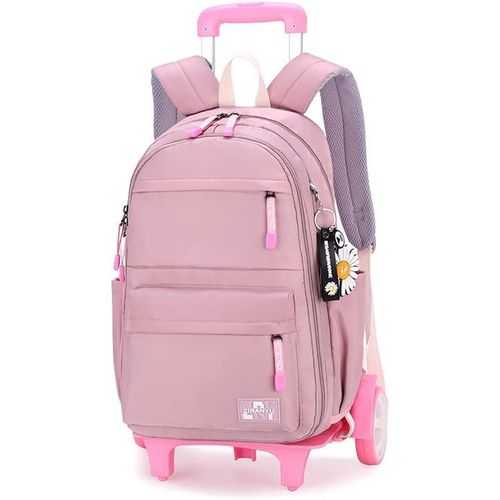 Cartable A Roulette Fille, 16 Pouces Légers Sac A Roulette Fille Primaire, Détachable Cartable Roulettes Enfant Pour Voyages Scolaires, 7-12 Ans, Violet