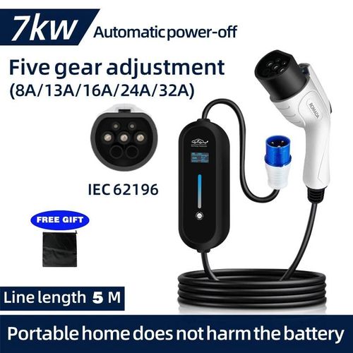 -Chargeur Portable 7kw 32a Ev, Câble De 3m 5m 10m 15m 20m, Adaptateur Mural Pour Véhicule Électrique, Vope2 Iec Powered Sulgb/T20234 Evse