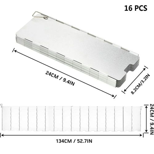 cuisinière à gaz pare-vent Camping en plein air pique-nique brûleur de cuisine écran coupe-vent en alliage d'aluminium pare-vent - Type 16Pcs