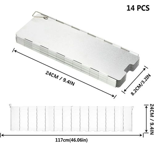 cuisinière à gaz pare-vent Camping en plein air pique-nique brûleur de cuisine écran coupe-vent en alliage d'aluminium pare-vent - Type 14Pcs