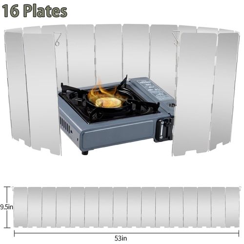 cuisinière à gaz pare-vent Camping en plein air pique-nique brûleur de cuisine écran coupe-vent en alliage d'aluminium pare-vent - Type 16 Plates