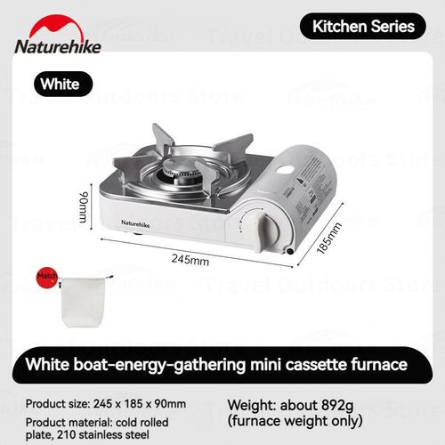 Mini cuisinière à gaz de Camping,puissance de feu,2,2 kw,pique-nique en plein air,ultralégère,Portable,réglable,cuisson,barbecue,équipement de pique-nique - Type White