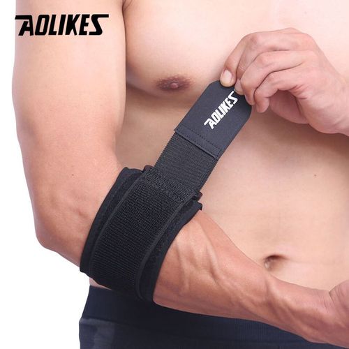 Aolikes-Attelle De Coude De Tennis Pour Hommes,Oto Instituts,Coude De Tennis Et Coude De Golfeur,Tendinite,Support De Coude Et Sangle,1 Pièce -7947--Noir-B