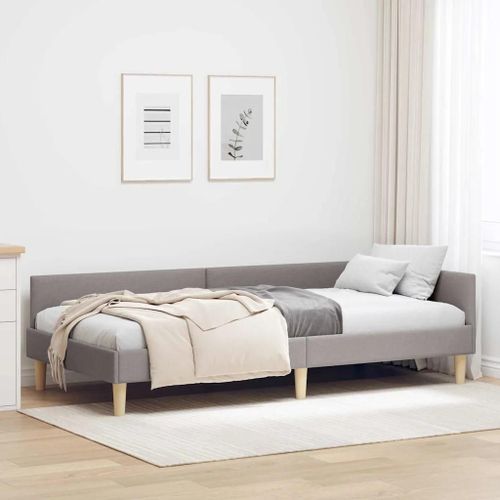 Vidaxl Cadre De Lit D'angle Autre Avec Tête De Lit Taupe 80 X 200 Cm