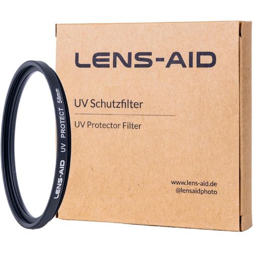UV Filter 58mm-Filtre d'objectif avec Verre Schott B270-Filtre de Protection Ultraviolet avec Nano-revêtement 18x Contre Les Rayures,la,Le Sable-Effet Lotus (oléofuge & Hydrofuge)