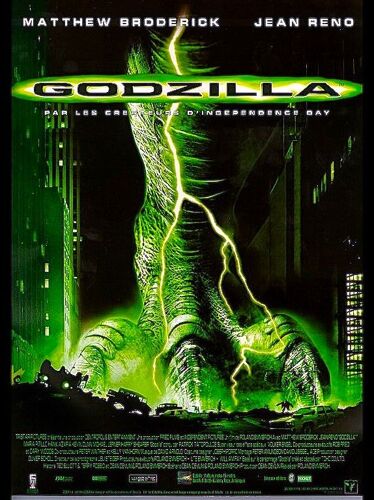 Godzilla De Roland Emmverch - 1998 - Matthew Broderick - Jean Reno - Affiche Originale Cinéma Pliée En 2 - 40 X 54 Cm