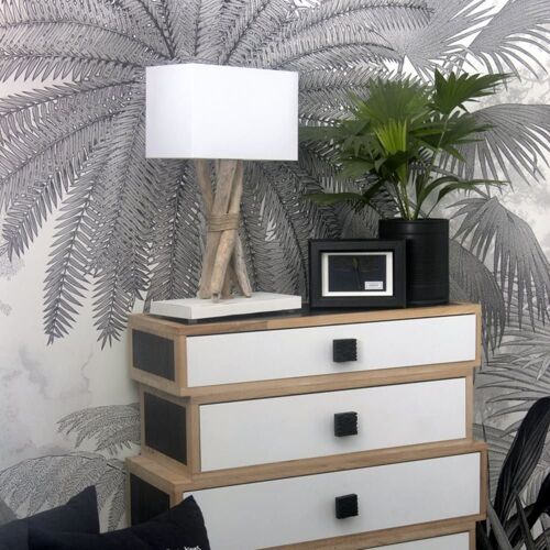 Lampe À Poser En Bois Blanc