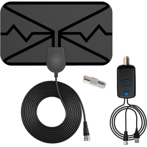 2025 Antenne TV Intérieur Puissante,250KM Gamme Antenne TV avec Amplificateur Smart Signal Booster,Antenne Soutien 1080P 4K Smart HDTV