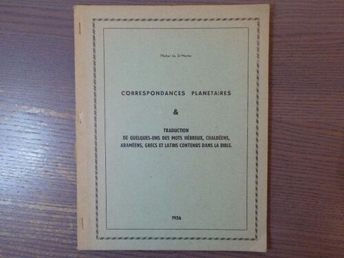 Correspondances Planetaires. Traduction