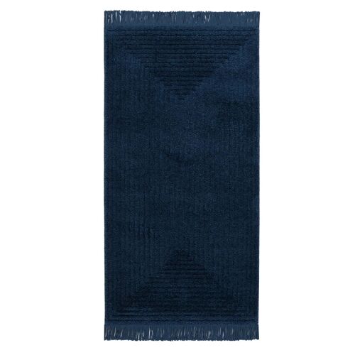 Tapis À Franges Diane - Bleu Marine - 80x150 Cm