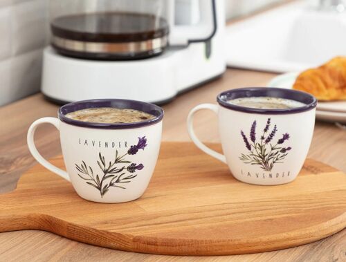 Ensemble De Tasses 2 Pièces Lavande Jardin