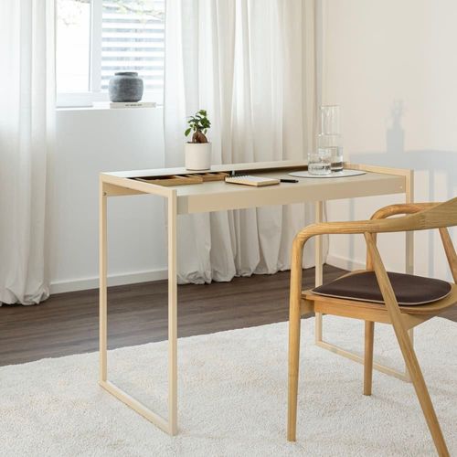 Bureau En Acier Beige, 100x79x60 Cm