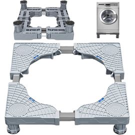 Support De Machine À Laver Avec 4 Pieds, 41 À 66 Cm, En Acier Inoxydable, Avec Fonction D'Absorption Des Chocs Antidérapante, Pour Machine À Laver, Réfrigérateur, Congélateur, Lave-Vaisselle,