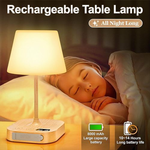 Asfasfq-Lampe De Table D'extérieur À Intensité Variable Sans Fil : Batterie Rechargeable 8000 Mah Lampe De Chevet Tactile Pour Table De Chevet - Lampe De Bureau Décorative D'extérieur Avec 2 Ports De