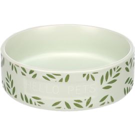 Loc-Gamelle Leafs Rond Vert Pour Lapin-13x4cm,330ml-Nourriture Et Eau,Antidérapante Et Facile À Nettoyer