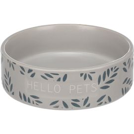 Loc-Gamelle Leafs Rond Gris Pour Lapin-13x4cm 330ml-Nourriture Et Eau,Antidérapante Et Facile À Nettoyer