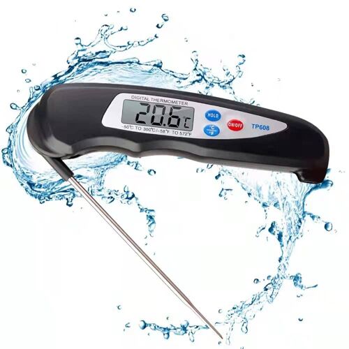 Kal-Thermomètre Cuisine, Thermomètre Numérique Digital Avec Sonde Pliable, Lecture Instantané Thermomètre Cuisson, Thermomètre Viande Pour Nouriture, Viande, Huile, Lait, Vin, Bbq Et Eau Chaude