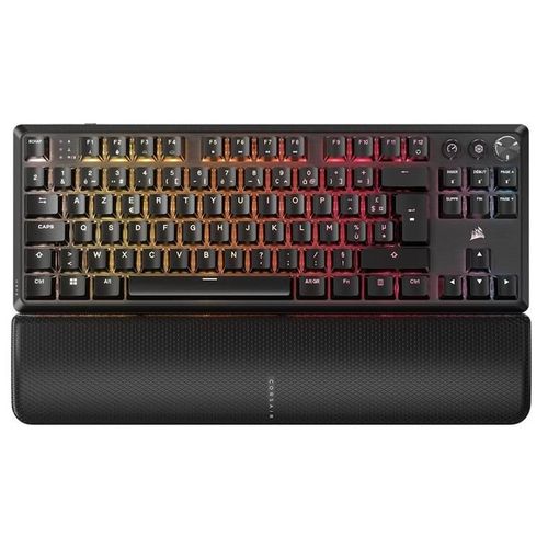 CORSAIR K70 CORE - Clavier - TKL - rétroéclairé - sans fil - 2.4 GHz, Bluetooth - AZERTY - Français - commutateur : CORSAIR MLX Red - noir