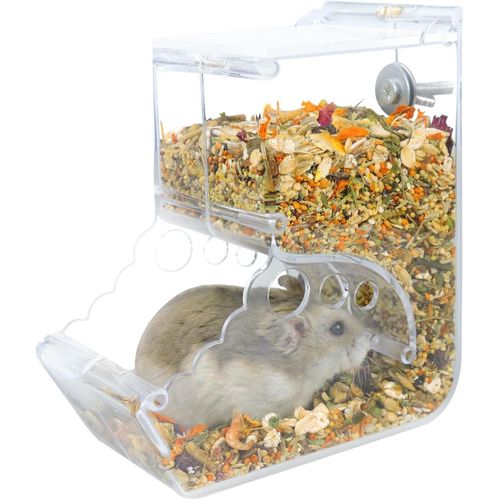Loc-Mangeoire Automatique En Acrylique Pour Hamster,400 Ml,Recharge Transparente Pour Hamsters,Hérissons,Écureuils,Cochons D'inde,Perroquets (300 Ml)