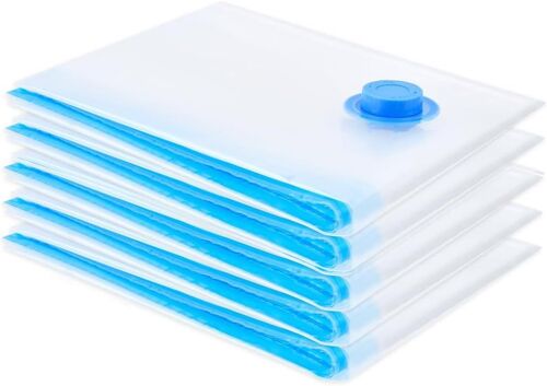 loc-Lot De 5 Sacs De Rangement À Fermeture Éclair Sous Vide Pour Voyage Et Maison,Double Fermeture Éclair,Triple Protection Contre Les Fuites,Haute Compression,60X80Cm,Taille L