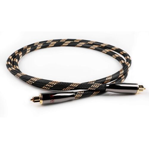 VornixorSarlshop-Câble Audio numérique Optique, Fibre Optique Toslink Mâle à Mâle, Câble Optique plaqué Or (S/PDIF) - Connecteur en métal et Cache en Nylon tressé.-1M
