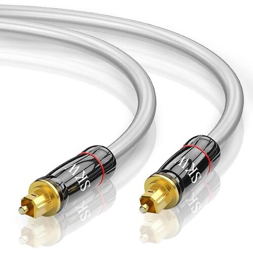VornixorSarlshop-Câble Audio numérique Optique, Fibre Optique Toslink Mâle à Mâle, Câble Optique plaqué Or (S/PDIF) Gaine de câble en PVC-3M