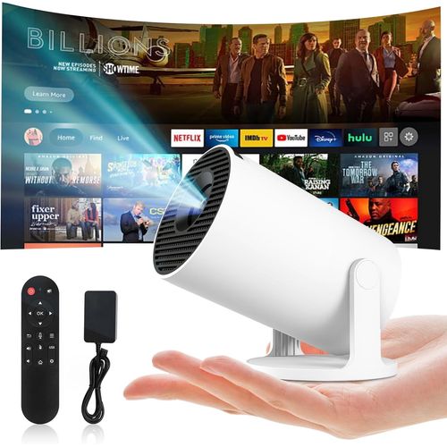 [App Intégrée] Vidéoprojecteur 2025 Rétroprojecteur Portable Projecteur Video Mini Projecteur Wifi 6 Bt5.4 180° Rotation Hdmi/Tv Stick/Usb (300Pro)