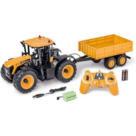 loc-500907654 1:16 Rc Tracteur Jcb Avec Remorque 2.4G 100%Rtr-Véhicule Télécommandé,Tracteur Avec Fonctions Son Et Lumière,Tracteur Télécommandé,Jaune
