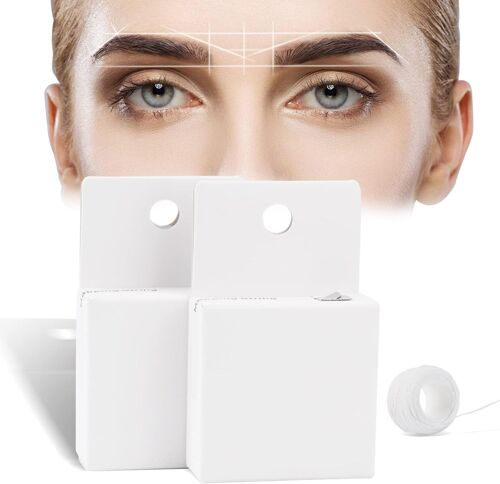 Kalanka-2 Pièces Fil Mapping Sourcils Pour Microblading,Mapping String Teinte Pour Le Tatouage Semi-Permanent Des Sourcils (Blanche) 