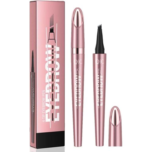 Kalanka-3d Micro Crayon Sourcils ¿ Crayon À Sourcils Microblading Étanche, Stylo À Sourcils Imperméable Liquide Avec 4 Pointes Microfourchues Pour Effet Naturel,Crayon Sourcils Microblading(Noir) 