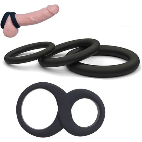 Anneaux De Pénis Pour Homme Couples,Set De 4 Anneau Pénien Homme En Silicone,Anneaux Péniens Jouets Sexuels Pour Améliorer Les Performances Sexuelles,Plus Dur Et Plus Fort