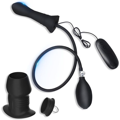 Kal-Plug Anal Gonflable Perles Vibrantes Anales Multi Fréquences Avec Pompe Et Dilatateurs Masturbateur Vaginal Pour Femmes Stimulateur Prostatique Pour Hommes Sm Sex Toys (B)