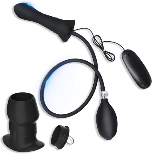 Kal-Plug Anal Gonflable Perles Vibrantes Anales Multi Fréquences Avec Pompe Et Dilatateurs Masturbateur Vaginal Pour Femmes Stimulateur Prostatique Pour Hommes Sm Sex Toys (B)