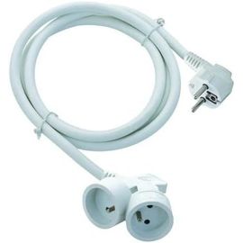 prolongateur rallonge HO5VVF 3G1,5-3m Double tête Blanche.