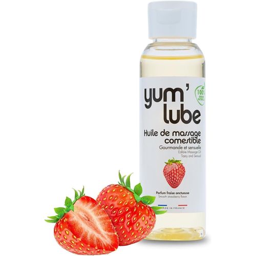 Kalanka-| Huile De Massage Comestible Érotique Fraise - Huile Massage Sensuel Pour Couple - Huile Corps Relaxante Naturelle - Fabriqué En France - 100ml