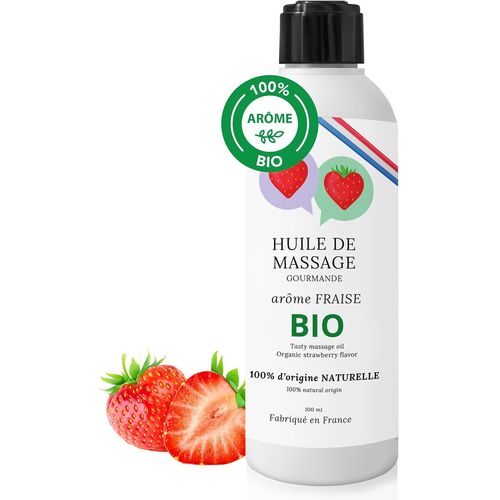 , Huile De Massage Comestible Érotique Sensuel Chauffante Relaxante Bio Professionnelle Sensuelle Plaisir Naturel 100 Ml (Fraise Bio)