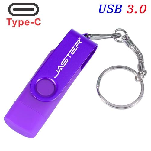 KALPZ-Jaster Clé Usb Haute Vitesse Type C 3.0 8Gb 16Gb 32Gb 64Gb 128Gb Clé Rotative Ordinateur Téléphone Portable Double Usage U Stick,128 Go,Violet