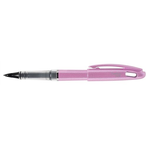 Pentel Lot De 12 Feutres Plume Tradio,Corps Pailleté Violet, Encre Noire