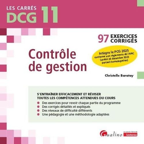 Contrôle De Gestion Dcg 11 - 95 Exercices Corrigés - Edition 2024