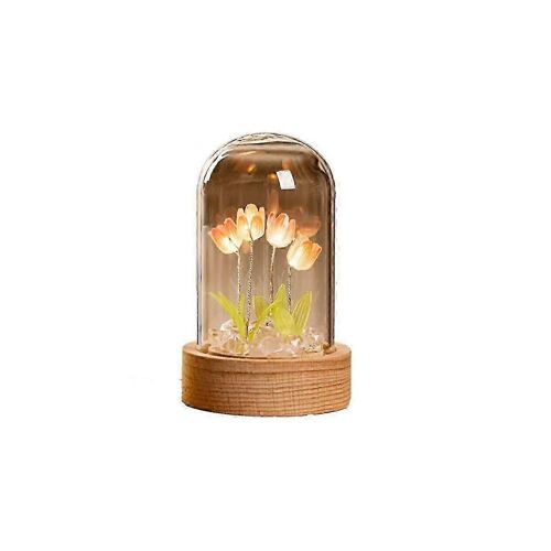 Veilleuse Tulipe Faite À La Main,Matériel De Bricolage,Veilleuse De Salon,Lampe De Bureau Romantique A