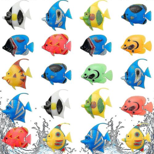 20pcs Poisson Artificiel En Mouvement Réaliste Pour Aquarium,Décorations D'aquarium Flottantes Avec Simulation Élevée,Style Aléatoire
