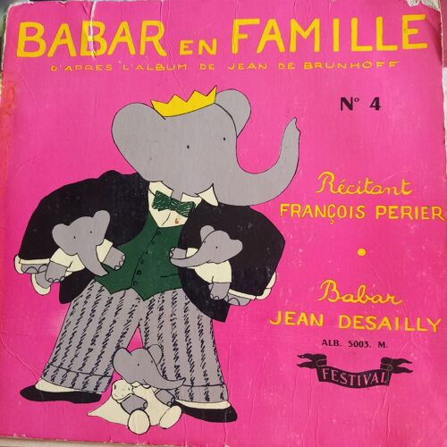 Barbar En Famille Et Livret / Disque Vynil 45 Tours /