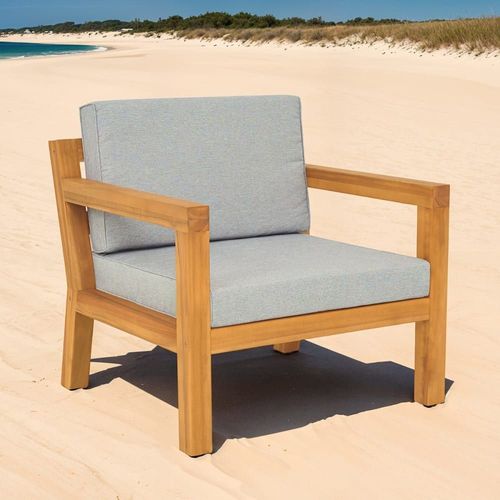 Fauteuil De Jardin - Bois Fsc - Coussins Gris Chiné