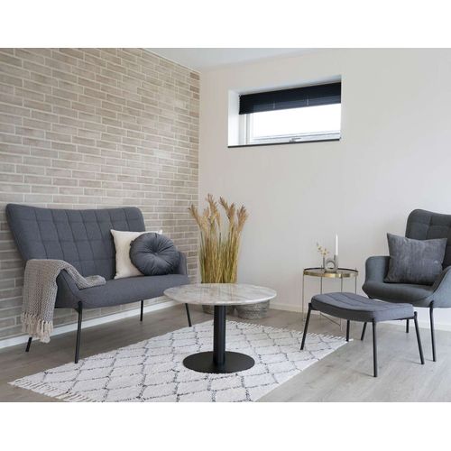 Table Basse Style Contemporain 70 Cm Blanc / Noir
