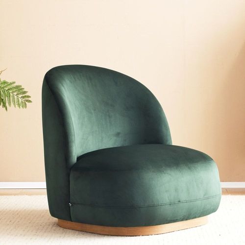 Fauteuil En Velours Vert