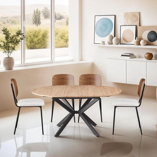 Table À Manger Extensible Effet Bois 4/6 Personnes