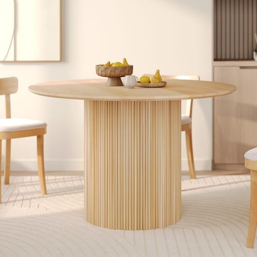 Table Ronde 4 Personnes En Bois De Manguier D120 Cm